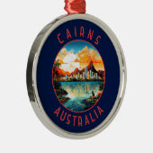 Cairns Australia Retro Distressed Circle Ornament Aus Metall (Rechts)