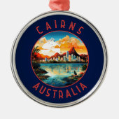 Cairns Australia Retro Distressed Circle Ornament Aus Metall (Vorne)