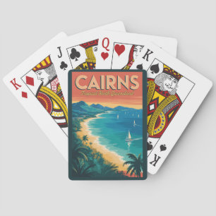 Cairns Australien Illustration Reise Kunst Vintage Spielkarten