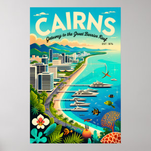 Cairns Australien Retro-Reiseposter-Kunst Poster