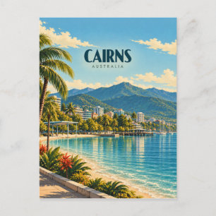 Cairns Australien Vintage Reise Kunst Postkarte