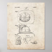Cairns Fireman Helmet Patent - Altes Aussehen Poster (Vorne)