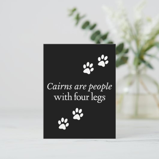 Cairns Fun Hunde sind Menschen mit vier Legen Postkarte (Stehend Vorderseite)