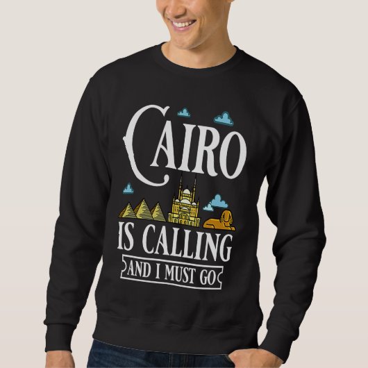 Cairo Egypt City Skyline Map Travel Sweatshirt (Vorderseite)