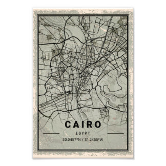 Cairo map print poster canvas Egypt