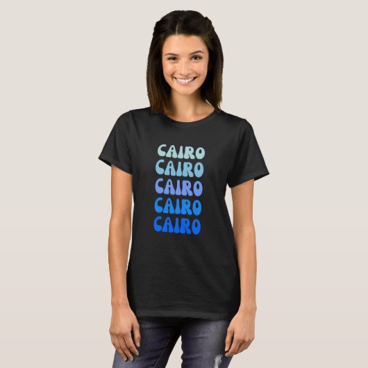 Cairo Retro-Name-Stack-Design T-Shirt (Vorne ganz)