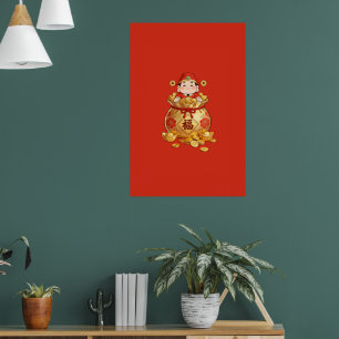 Caishen-Reichtum-Wandkunst Poster