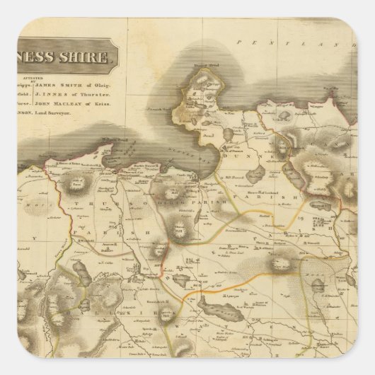 Caithness Shire Quadratischer Aufkleber (Vorderseite)