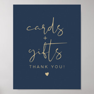 CAITLIN Elegante Marine und Gold Cards & Gifts Zei Poster