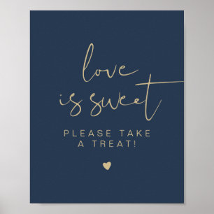 CAITLIN Elegante Navy Gold Liebe ist Sweet Gour Si Poster