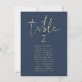 CAITLIN Modern Navy and Gold Table Cards Einladung (Vorderseite)