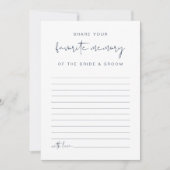 CAITLIN Modern Navy Blue Fun Favorit Memory Game Einladung (Vorderseite)