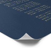 CAITLIN Modern Navy Hochzeitssong Texte Poster (Ecke)