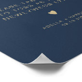 CAITLIN Moderne Marine und Gold Confetti Toss-Zeic Poster (Ecke)