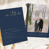 CAITLIN Moderne Marine und Gold Vow Renewal Invita Einladung