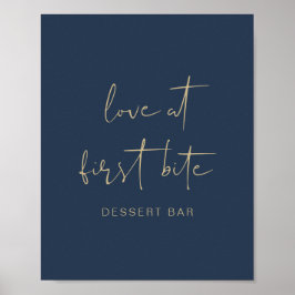 CAITLIN Modernes Navy Blue und Gold Dessert Bar Poster