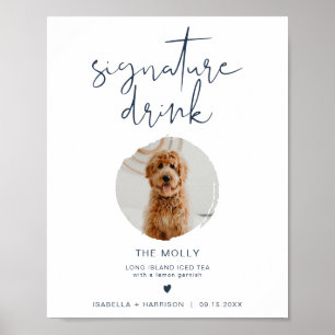 CAITLIN Navy Blau 1 Foto Pet Signature Drink Poster