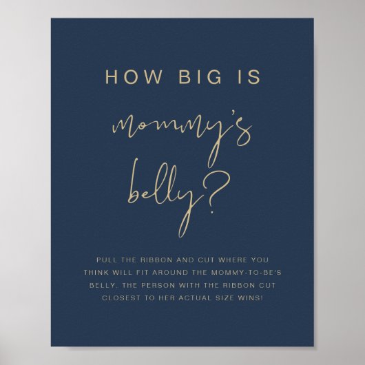 CAITLIN Navy Blau Wie groß ist ihr Bauch Game Post Poster (Vorne)