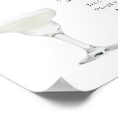 CAITLIN Navy Blue Modern Margarita Bar Sign Poster (Ecke)