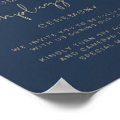 CAITLIN Navy Blue Unplugged Zeremonie Hochzeitszei Poster (Ecke)