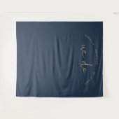 CAITLIN Navy Blue Wedding Backdrop Tapestry Wandteppich (Vorderseite (Horizontal))