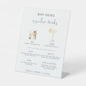 CAITLIN Navy Cocktail Signature Drink Bar Menu Sockelschild (Vorderseite)