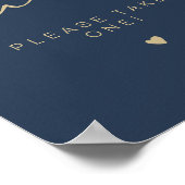CAITLIN Navy & Gold Bitte nehmen Sie ein Fan Weddi Poster (Ecke)