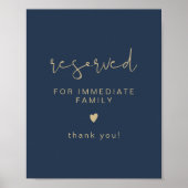 CAITLIN Navy & Gold Hochzeitszeichen vorbehalten Poster (Vorne)