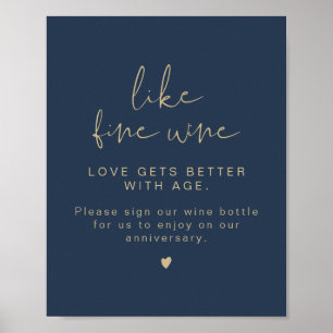 CAITLIN Navy & Gold Wine Wedbook Gästebuch