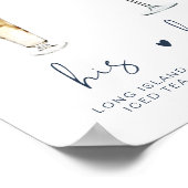 CAITLIN Navy Moderne Signature Drink Hochzeit Bar Poster (Ecke)