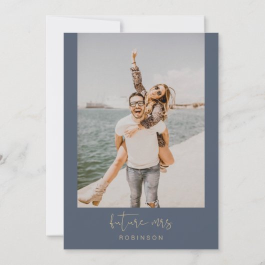 CAITLIN Navy Sie sagte Ja Modernes Brautparty Inv Einladung (Rückseite)