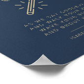 CAITLIN Navy und Gold Gelassen Liebe Glow Wedding Poster (Ecke)