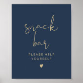 CAITLIN Navy und Gold Modern Snack Bar Poster (Vorne)
