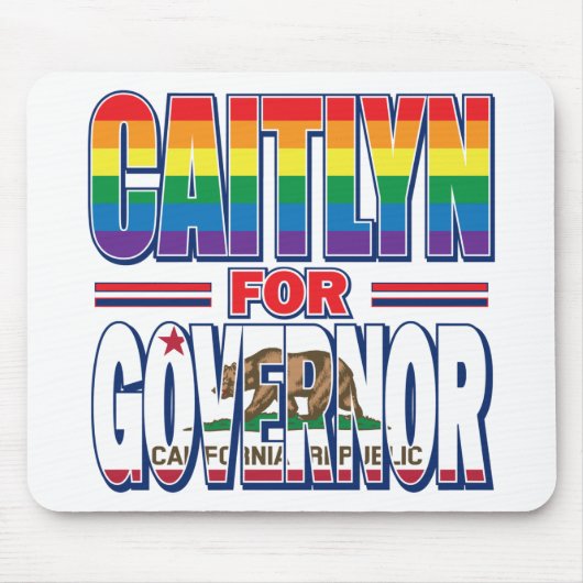 Caitlyn-for-GOV-Gay-Pride-Flag Mousepad (Vorne)