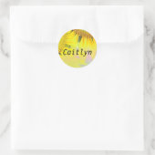 Caitlyn Rainbow Sunflores Name Stickers (Tasche)