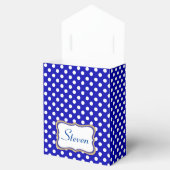 Caja Azul con motas  con con corona dorado Geschenkschachtel (Geöffnet)