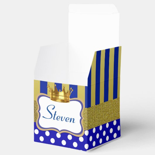 Caja cubo Corona Azul con dorado Geschenkschachtel (Geöffnet)