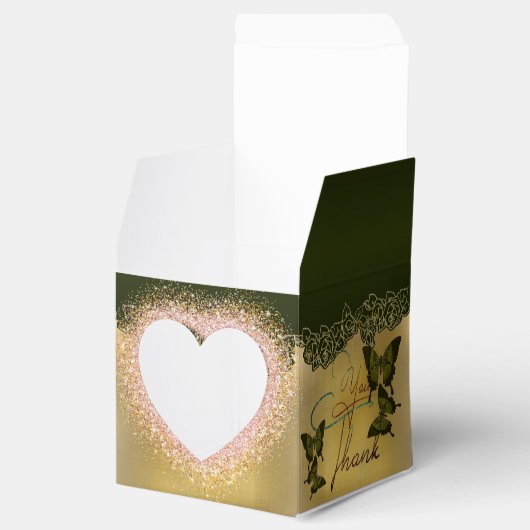 Caja de regalo con agradecimiento con mariposa geschenkschachtel (Geöffnet)