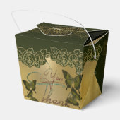 Caja de regalo con agradecimiento dorada con rosas geschenkschachtel (Rückseite)