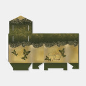 Caja de regalo con agradecimiento verde con rosas geschenkschachtel (Ungefaltet)