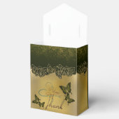 Caja de regalo con agradecimiento verde con rosas geschenkschachtel (Geöffnet)