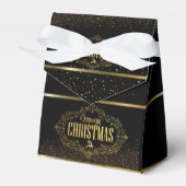 Caja de regalo con feliz navidad negro con dorado geschenkschachtel (Vorderseite)