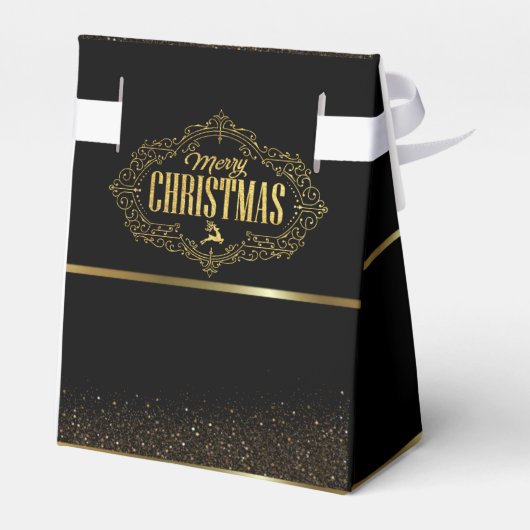 Caja de regalo con feliz navidad negro con dorado geschenkschachtel (Rückseite)