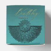 caja de regalo turquesa con decoración de cumple geschenkschachtel (Oben)