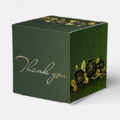 Caja de regalo verde con flores doradas geschenkschachtel (Rückseite)