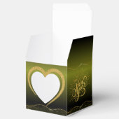 Caja de regalo verde degradado con feliz nuevo año geschenkschachtel (Geöffnet)