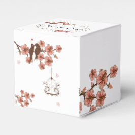 Caja para recuerdo de Bodas, Pajaritos y flores Geschenkschachtel