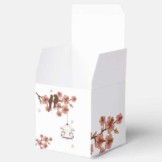 Caja para recuerdo de Bodas, Pajaritos y flores Geschenkschachtel (Geöffnet)