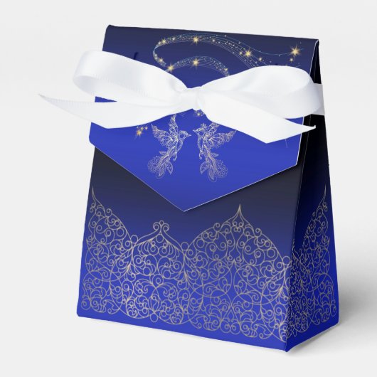 caja para regalo azul con decoración geschenkschachtel (Vorderseite)