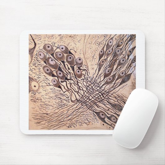 Cajals Neuronen 1 Mousepad (Mit Mouse)